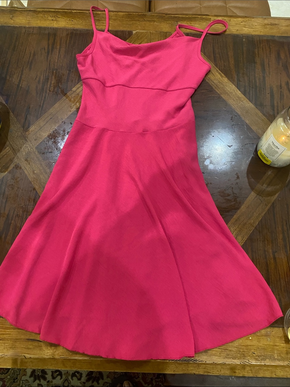 See You Monday Hot Pink Spaghetti Strap Mini Dress